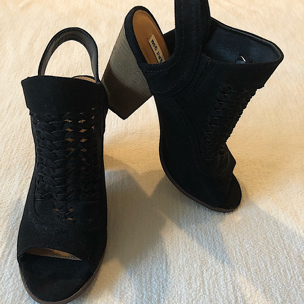 New Not Rated Black Open Toe Booties.